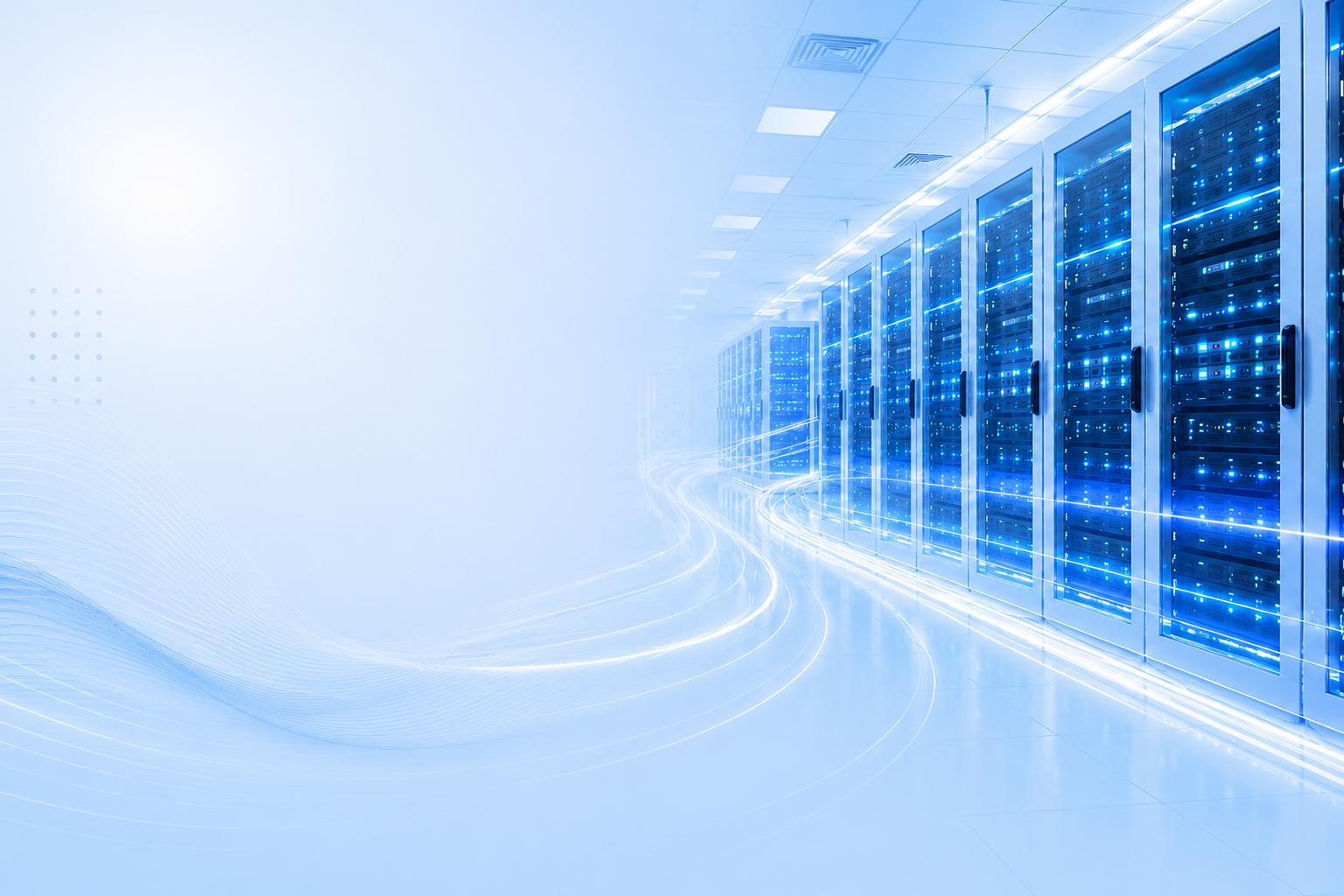 Data Center Server Aisle Background